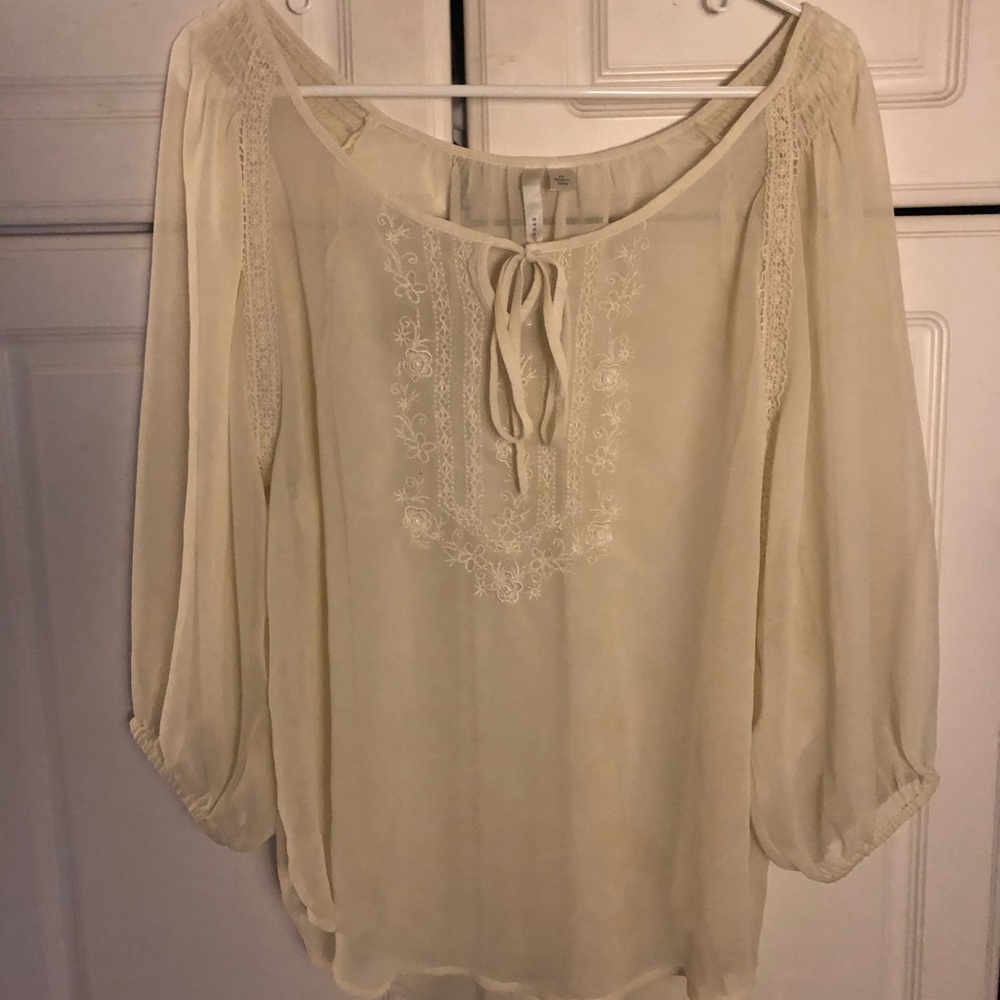 Sheer Lauren Conrad white Blouse